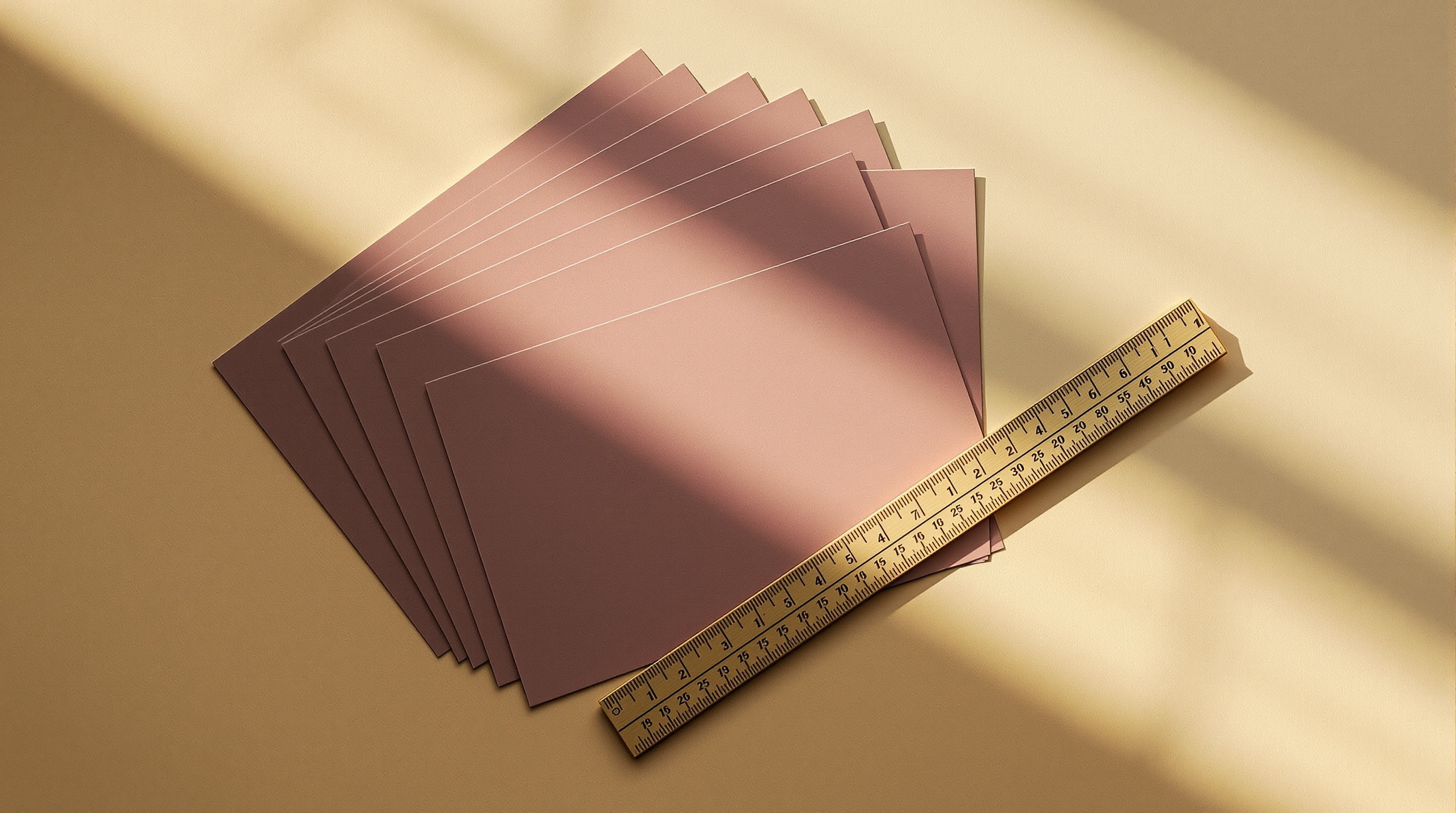 A set of printed reference cards fanned across a desk under warm light